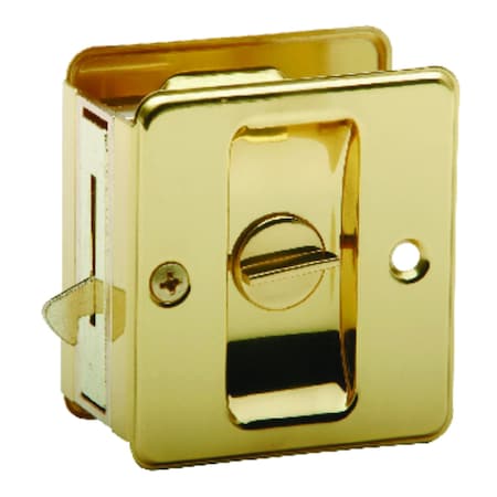 Bright Brass Gold Solid Brass Pocket Door Privacy Lock 1 Pc